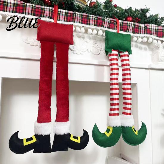 Рождественский ornament для женщин Ноги эльфа Ноги Санты Подвесные ornaments Плюшевый набивной Рождественский Автомобильный кулон Декоративный Веселый Праздничный Декор Ручка двери зеркала,