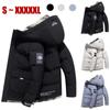 Зимняя хлопковая куртка с капюшоном, однотонная куртка, утепленное теплое хлопковое пальто, мужское хлопковое пальто на пуху, большие размеры S-5XL