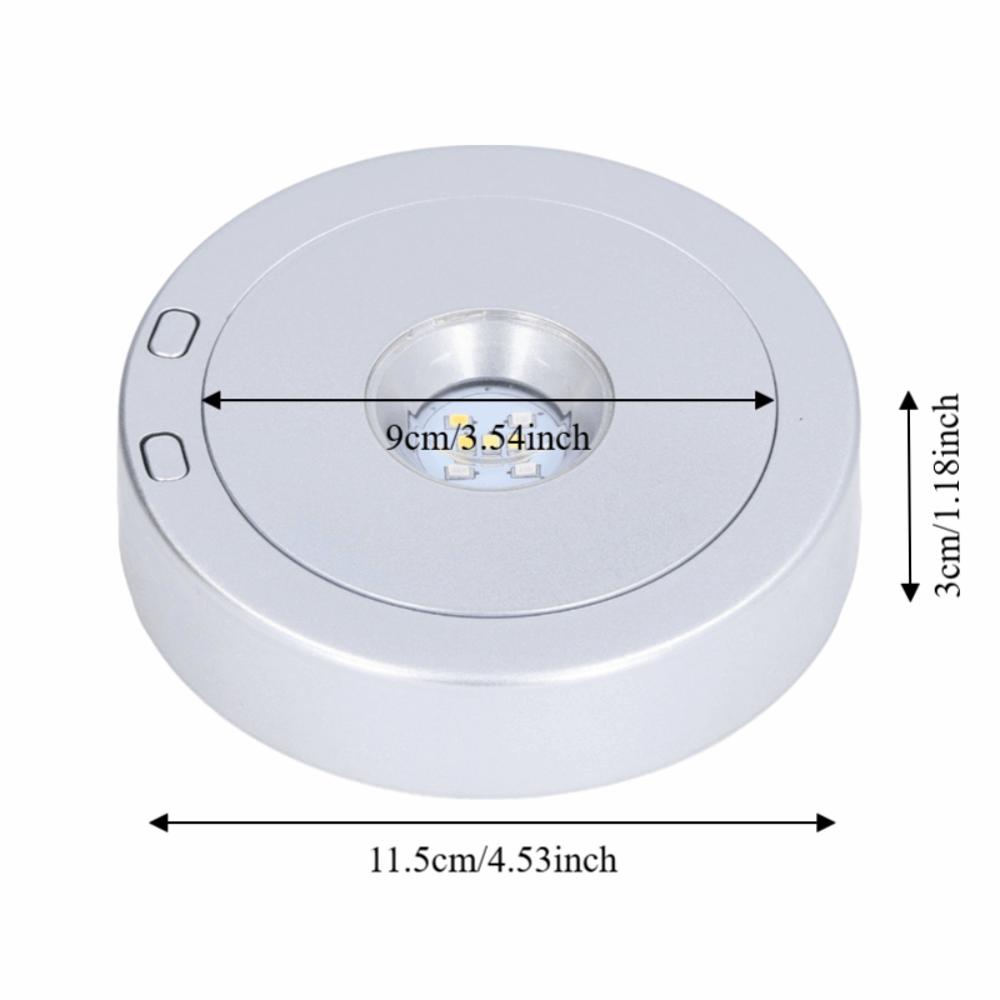 Colorful Light Rotating Display Stand USB or Battery Powered Crystal Display Base Stand  Bottle