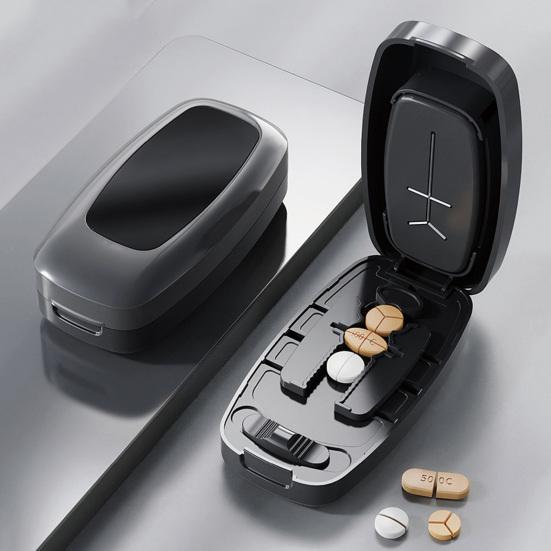 Портативный регулируемый нож для таблеток, разделитель таблеток 1/2 1/3 1/4 дюйма, точное центрирование для круглых и овальных таблеток, нарезка нескольких таблеток.