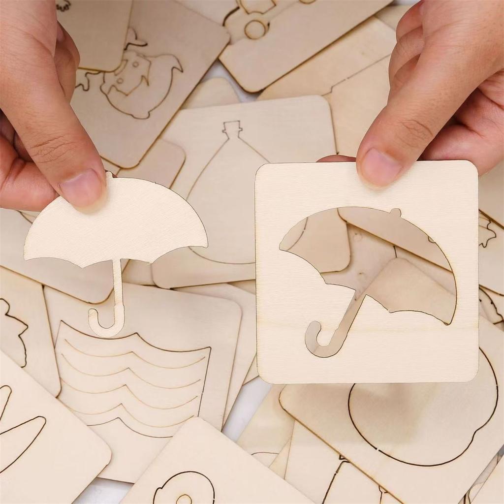 Hot  Kids Painting Toys Toddler Doodle Educational Toys Wooden DIY Painting Stencils  Puzzle Educational Toy