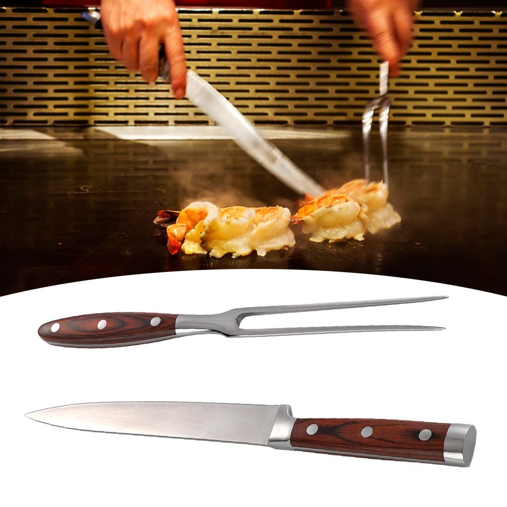 Набор вилок для барбекю, ножей, вилок и ножей из нержавеющей стали для нарезки мяса на барбекю