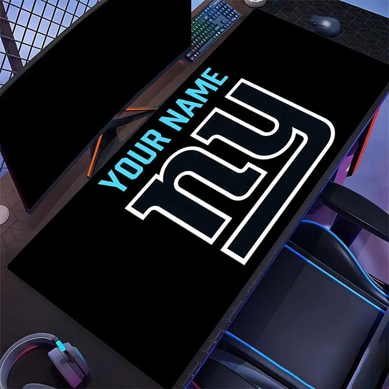 Custom Name,New York Giants Mouse Pad, Large Gaming Desk Mat, Non-slip XXL Mousepad for Laptop & Tablet, Mini PC Playmat with Stitched Edges