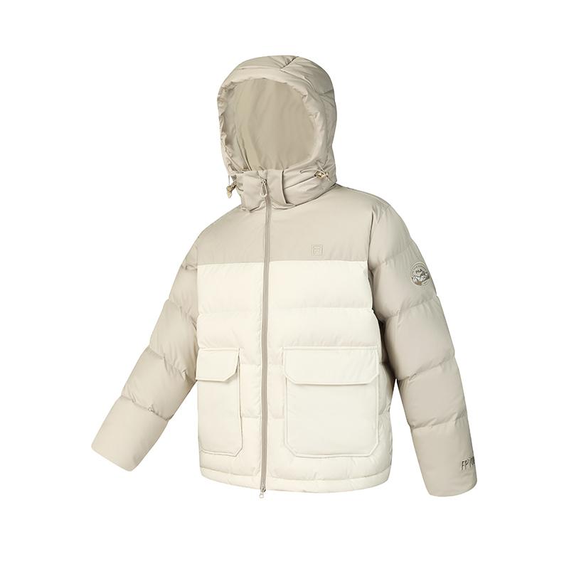Men's Jacket FILA Fitness Down Jacket Unisex Almond Khaki