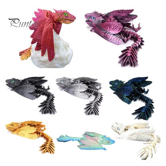 3D-печатная фигурка дракона из перьев, подвижные суставы, летающая фигурка дракона, шарнирная модель крылатого дракона, игрушка, украшение для домашнего офиса, рабочего стола, орнамент
