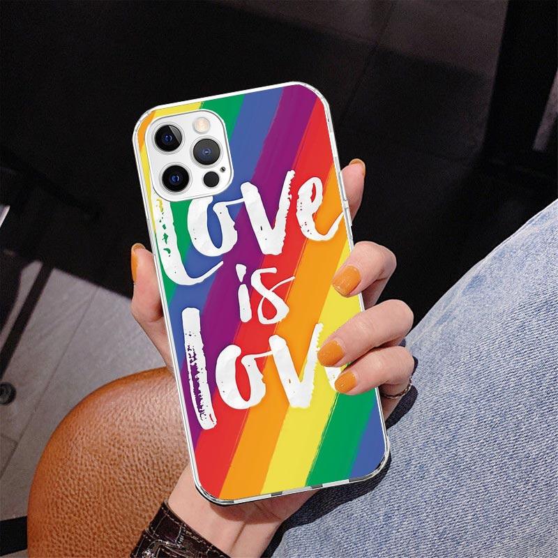Love Is Love LGBT Rainbow Phnoe Case for Iphone 17 Air 16 16E 11 12 13 Mini 14 Plus 15 Pro Max 7 8 + SE 2020 Phone Cover Coque 1