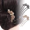 Rhinestone Butterfly Hairpin Geometric U-shaped Hair Clip Temperament Toothed Insert Comb Gifts