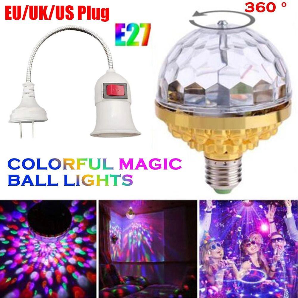 1Pcs E27 RGB Projection Lamp Crystal DJ Disco Ball Light Rotating Magical Ball Light  KTV Bar Stage