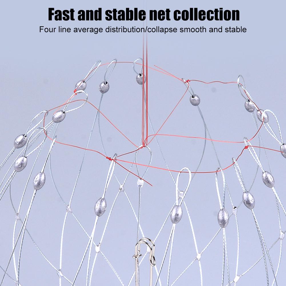 Fishing Net Cage Automatic Open Closing Fishing Crab Trap Net Steel Wire Collapsible for Saltwater Seawater