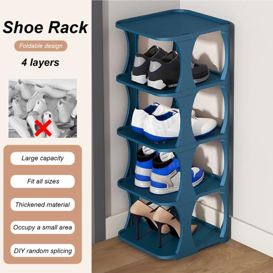 Shoe Rack Minimalist Stackable Convenient with Bottom Plate Easy To Install Save Space Stable Layered Partition Shoes Organizer Home Supplies