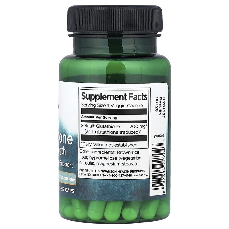 Reduced L-Glutathione, 200 mg, 60 Veggie Caps