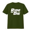 RIDE OR DIE Футболка винтажная Стиранная Дышащая Слегка унисекс Повседневная Мягкий топ Для повседневной носки Стильный модный Универсальный