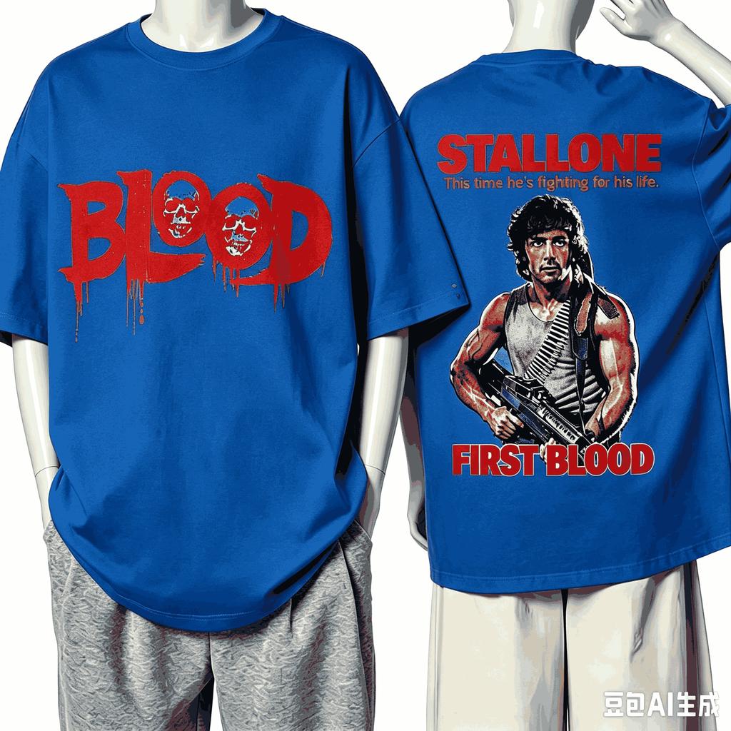 First Blood For Fan Gift Tshirt Unisex Unisex Harajuku Oversized Unisex Short Sleeve Streetwear High Quality Couples Breathable Tee