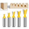 Набор из 5 шт. 12 мм 1/2-дюймовых хвостовиков для соединения «ласточкин хвост» 14 градусов для деревообработки, гравировки, фрезы для дерева