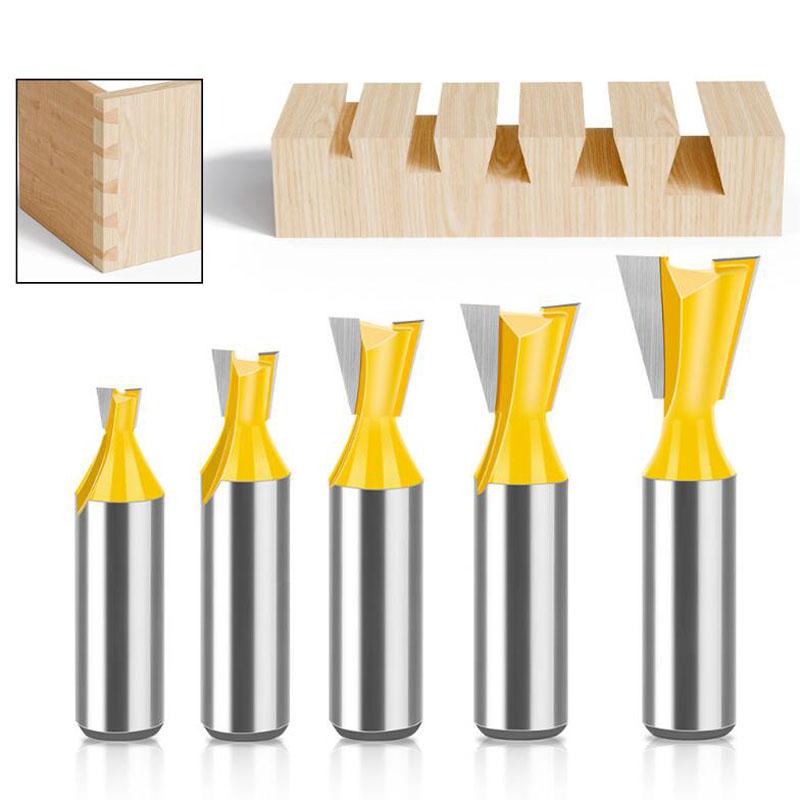 Набор из 5 шт. 12 мм 1/2-дюймовых хвостовиков для соединения «ласточкин хвост» 14 градусов для деревообработки, гравировки, фрезы для дерева