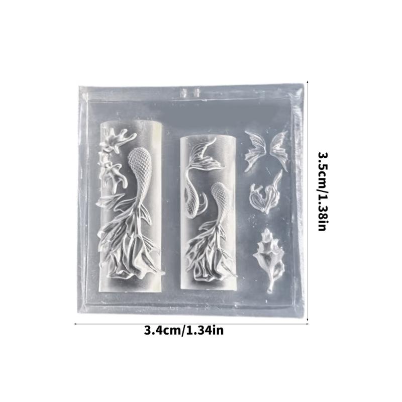 Silicone Nails Embellishment Molds Mermaids Tail Shape Small Accessories Crafting Mold for Beauty Enthusiasts Present