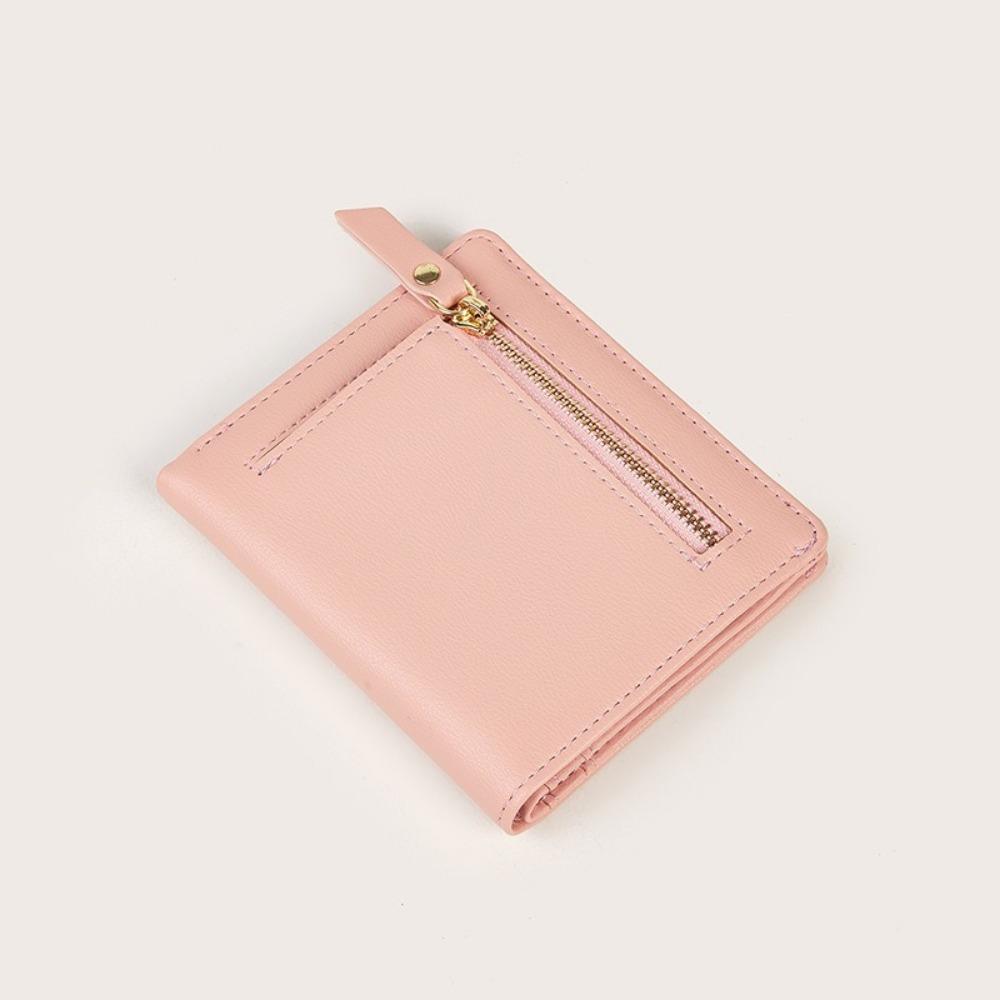 Тонкий кошелек с несколькими отделениями и буквами, однотонный держатель для кредитных карт, двойной короткий кошелек для женщин, клатч