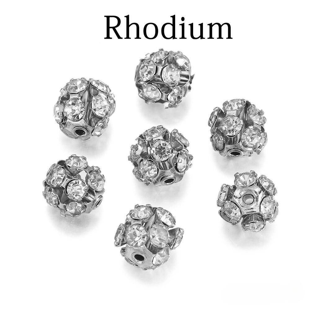 30 шт./лот, стеклянные шарики со стразами и медью, имитирующие кристалл, круглые проставки, свободные бусины для браслета, принадлежности для изготовления ювелирных изделий