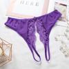 Sexy Lingerie Women's Panties Crotch Opening Transparent G-strings Thongs Hollow Out Solids Bowknot Underwear Women Lace Pantys