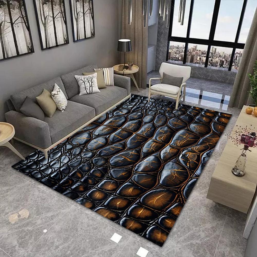 3D Skin Animal Carpet Rug Exotic Wild Mat Non-slip Soft Realistic Texture Home Decoration Living Room Modern Durable Floor Mat
