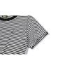 CPGN STUDIO Falling Cat Striped Crop Short Sleeve Tee Black