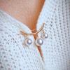 Simple Fashion Anti Slip Korean Enamel Pin Wearing Simulated Pearl Brooch Cardigan