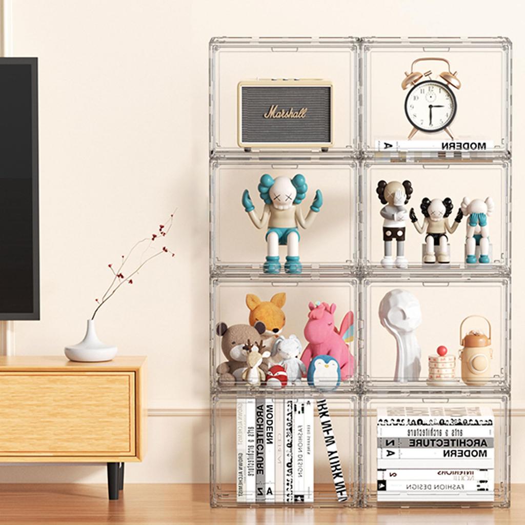 Прозрачный акриловый дисплей для коллекции фигурок, УФ-магнитное хранилище для и мелких предметов, Кейс, Кейс, Полка, Кейс, Защита, Штабелируемый, Дверца, Кейс/Коробка Игрушки,