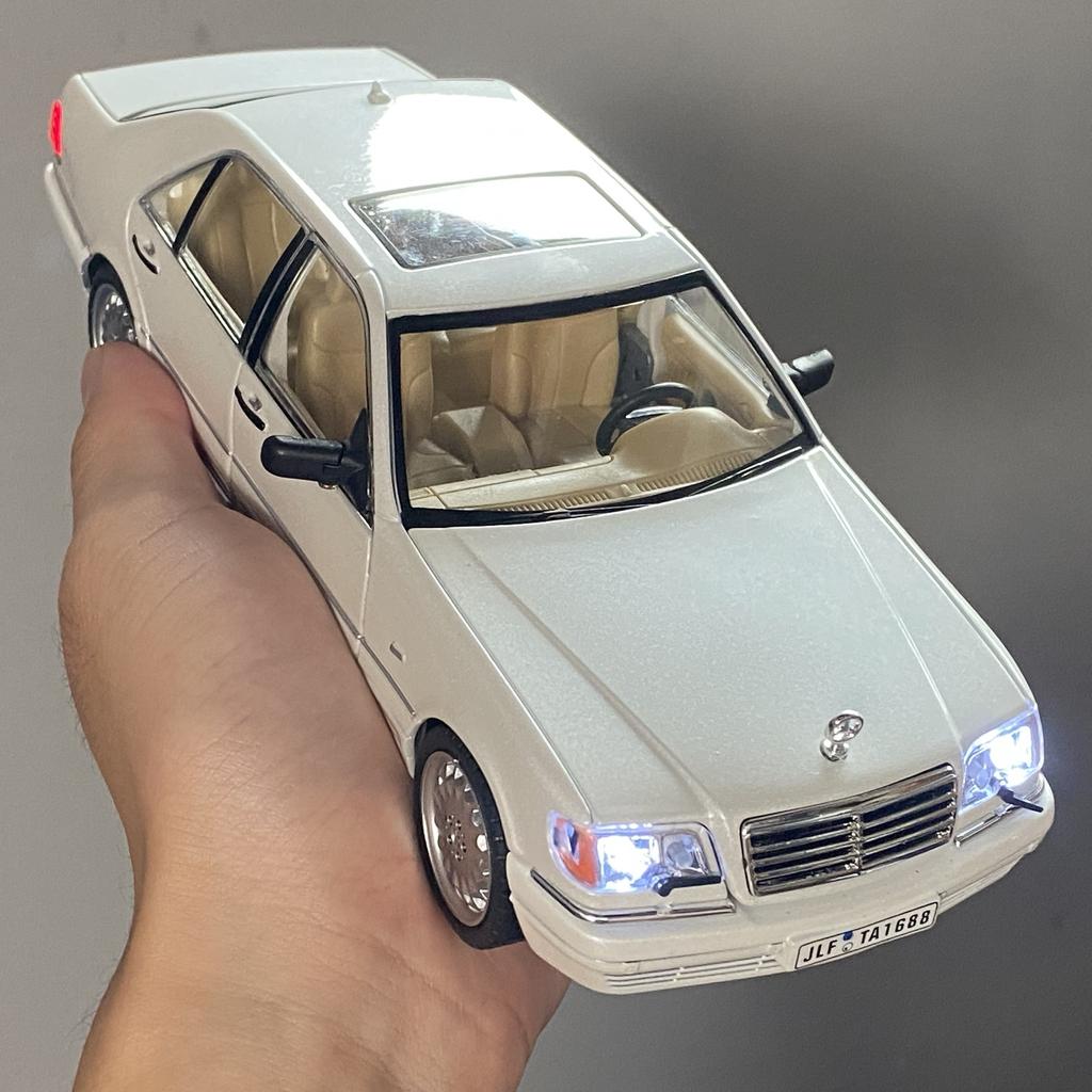 DZECY1 1:24 Mercedes Benz S W140 320SEL luxury cars Alloy Metal Diecast Model Car Sound And Light Pull Back Birthday Present For Child