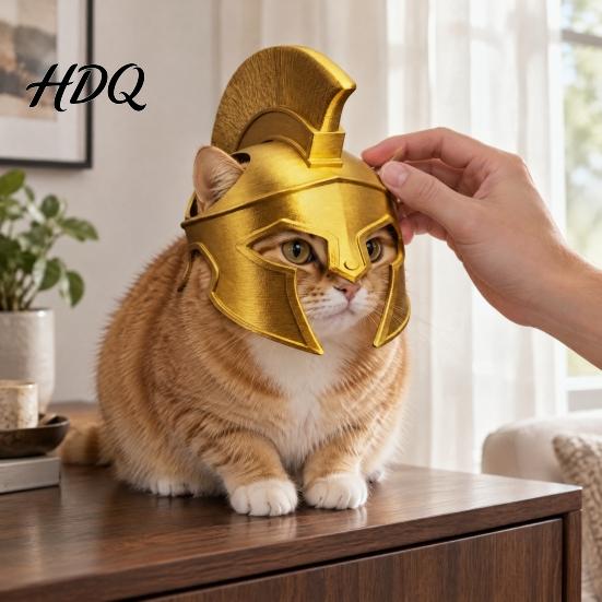 Героический Воин Кот Стиль Древнегреческий Шлем 3D Печатный Спартанский Солдат Исторический Костюм для Кошек Головной Убор Питомца Косплей Аксессуар Смешной
