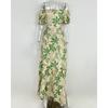 Women Sexy Off Shoulder Printed Lace Up Cutout High Waist Slim Fit Long Swing Dress