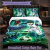 Personalized 3Pcs Bedding SetBlue Lock Custom Text Duvet Cover Pillowcase Set Bedroom Gift