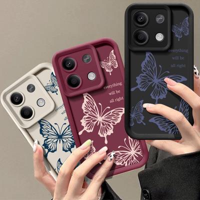 Для Xiaomi 13T 11T Poco F6 X6 X5 M6 Pro Redmi Note 13 12 11 Pro Max K70E чехол для телефона ударопрочный цветной бабочка принт мягкий силиконовый чехол