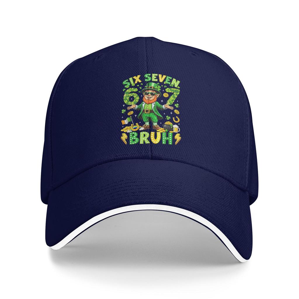 Six Seven Bruh St Patricks Day Leprechaun Meme 6 7 Casual Baseball Cap Trucker Hat Outdoor Gym Hip Hop Hats Unisex Baseball Caps