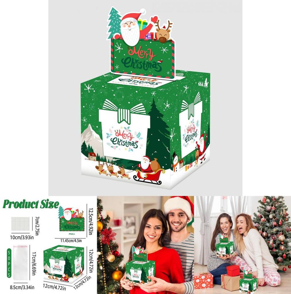 Green Christmas Cash Gift Box With Festive Packaging For Holiday Occasions