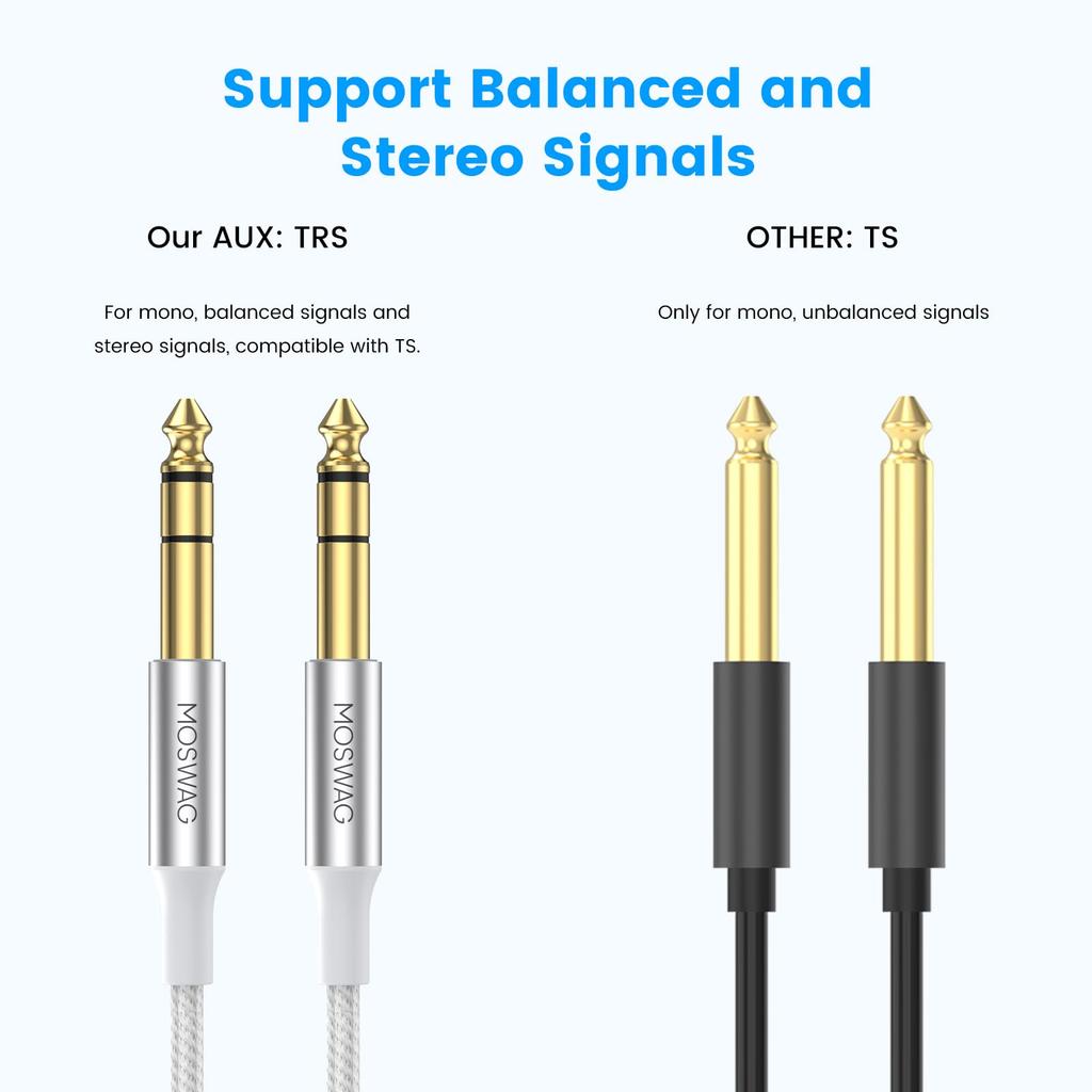 Гитарный стерео стандартный штекерный провод «папа-папа» 10 м инструментальный нейлоновый разъем подходит для электродинамика 6,35 мм (10м) Трость, оплетка, гитара, бас,