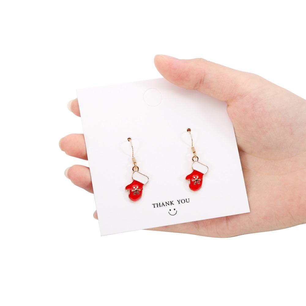 Европейские и американские рождественские серьги-трости с дизайном снежинок и Санты