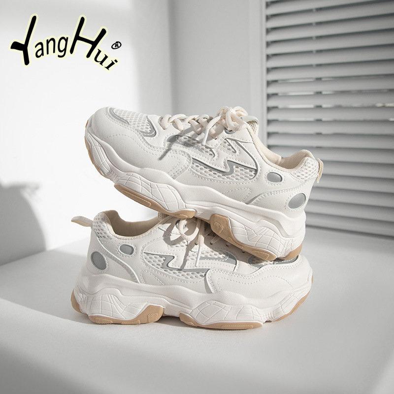Модные универсальные сетчатые дышащие кроссовки 2024 года, новая мода в корейском стиле, удобная, износостойкая спортивная обувь для женщин, лето
