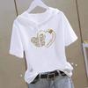 Women's Short Sleeve Hooded T Shirt Loose Fit Summer Casual Slimming Youthful White Top