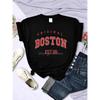 Оригинальная футболка Boston Est.98 Street Letter, женская летняя дышащая футболка в стиле хип-хоп, повседневная, крутая, с коротким рукавом, мягкая уличная одежда