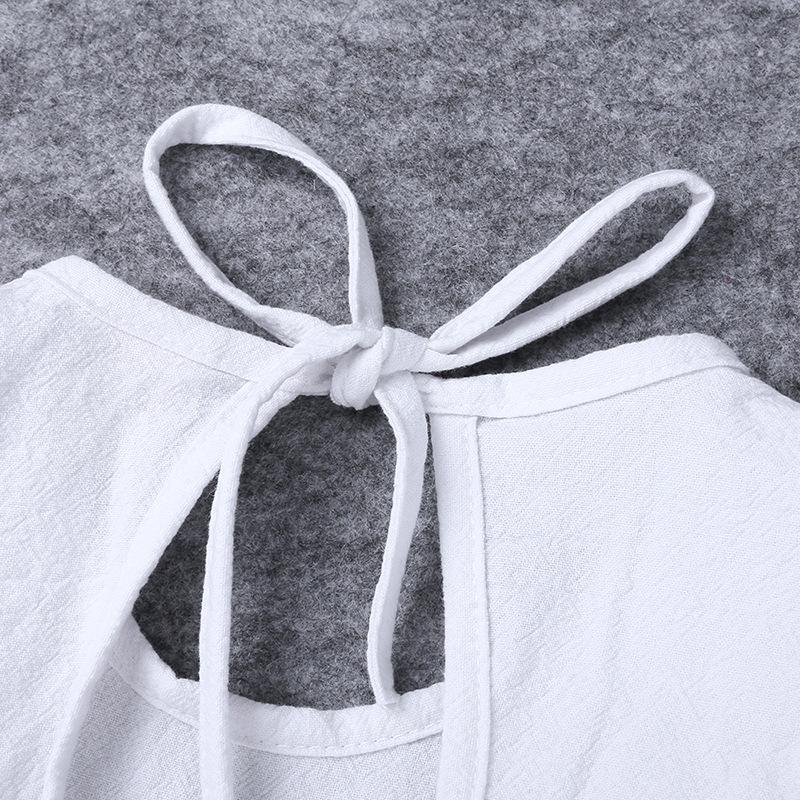 Хлопковое льняное платье для девочек с рукавами-крылышками