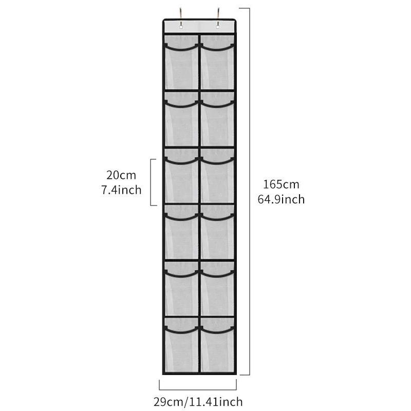 12/24 кармана Настенная полка для обуви за дверью Подвесной органайзер для обуви для шкафа Подвесная полка-держатель для обуви Вешалка
