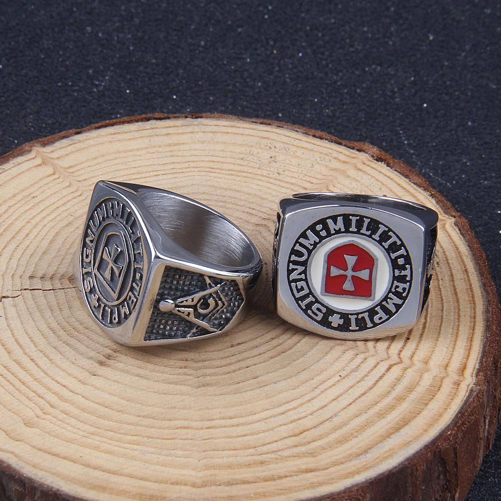 Кольца масонских викингов для мужчин - масонское кольцо тамплиеров - йоркский обряд, цветное кольцо из нержавеющей стали рыцарей тамплиеров красного креста, масонское кольцо