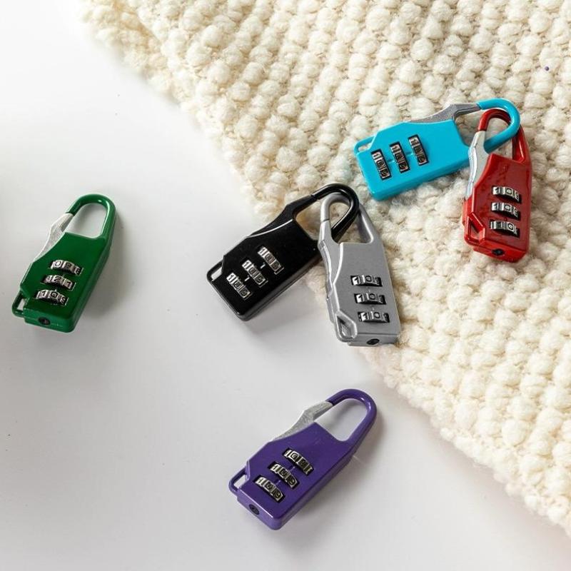 Mini 3 Digit Combination Padlock Rustproof Anti-Theft Portable Lock for Luggage Backpack Travel Outdoor Sports Use