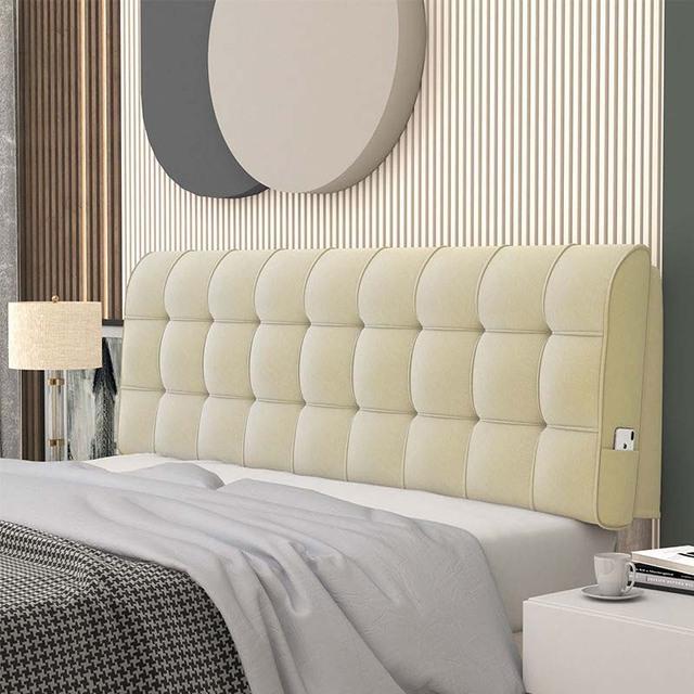 Съемный бархатный чехол для изголовья кровати размера King Queen, модная подушка для изголовья кровати с высокоэластичным губчатым наполнителем