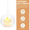 Housoutil 10Pcs Hanging Tealight Candle Hoder Hanging Glass Globe Orbs Plant Terrariums Wedding Candle Holder Candlestick for Christmas Ornaments