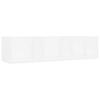 VidaXL Wall-mounted CD Shelf White 75x18x18 Cm Chipboard