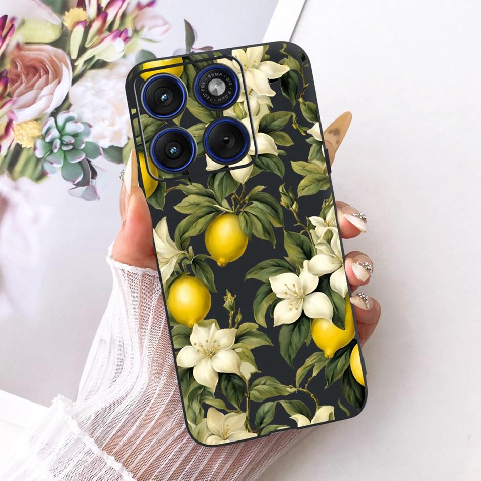 For Motorola Edge 70 Cute Flower Butterfly Cat Painted Case For Motorola Moto X70 Air Edge70 5G Black Silicone Soft Phone Cases
