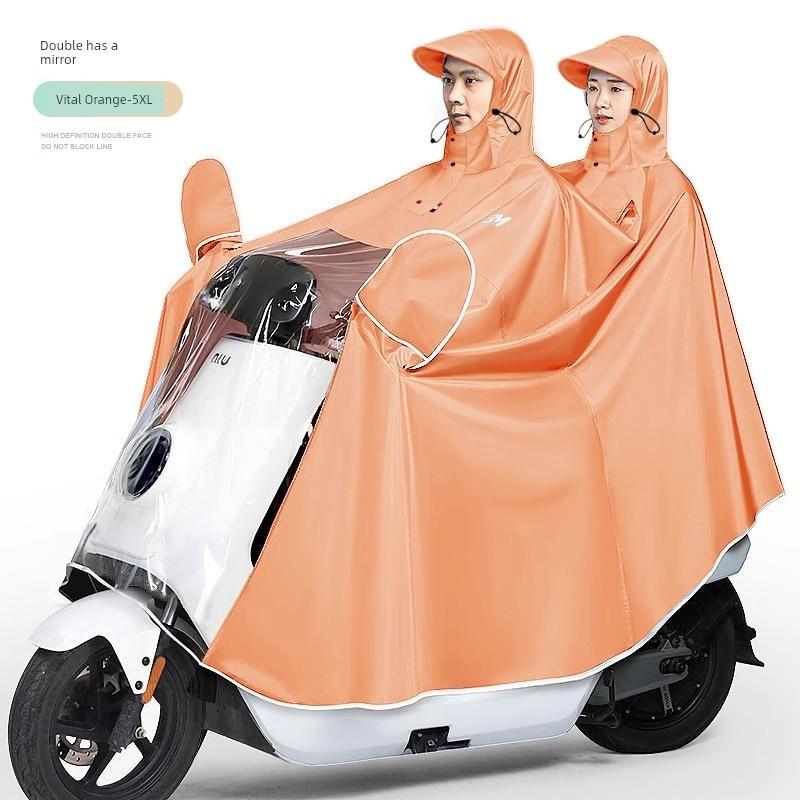 Women's Electric Battery Motorcycle Thickened Single Long Raincoat