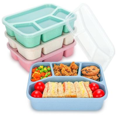1000 мл 4 сетки Bento Box многоразовые контейнеры для хранения еды с прозрачными крышками портативные для детей и взрослых домашнее хранение закусок