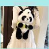 Plush Police Panda Backpack With Cartoon Pattern Adjustable Shoulder Bag Straps